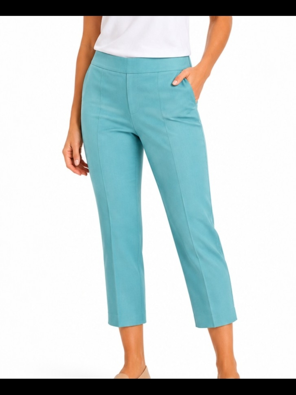 Talbots Petites Tailored Crop Pants in Aqua NWT